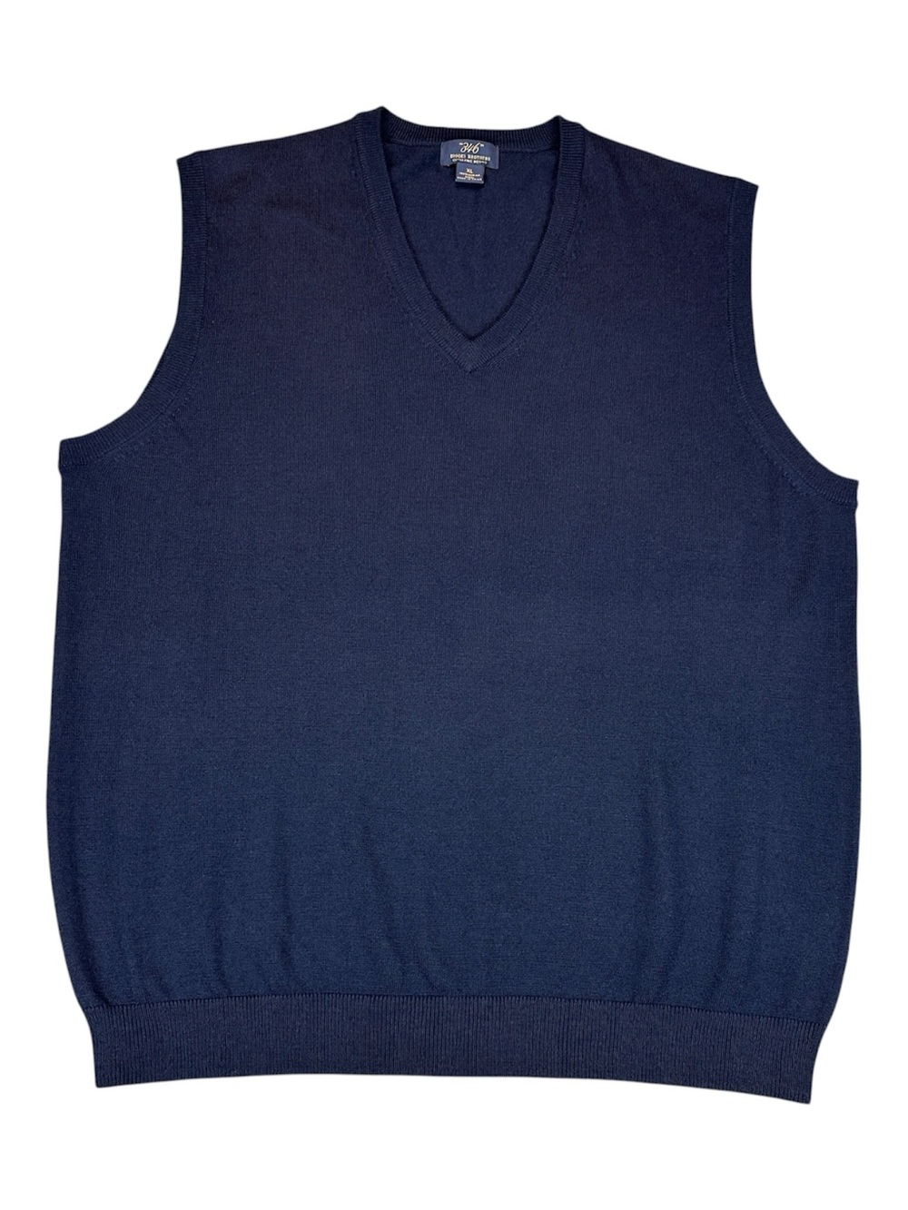 Brooks Brothers 346 Navy Blue 100% Merino Wool V-Neck Sweater Vest Men’s XL